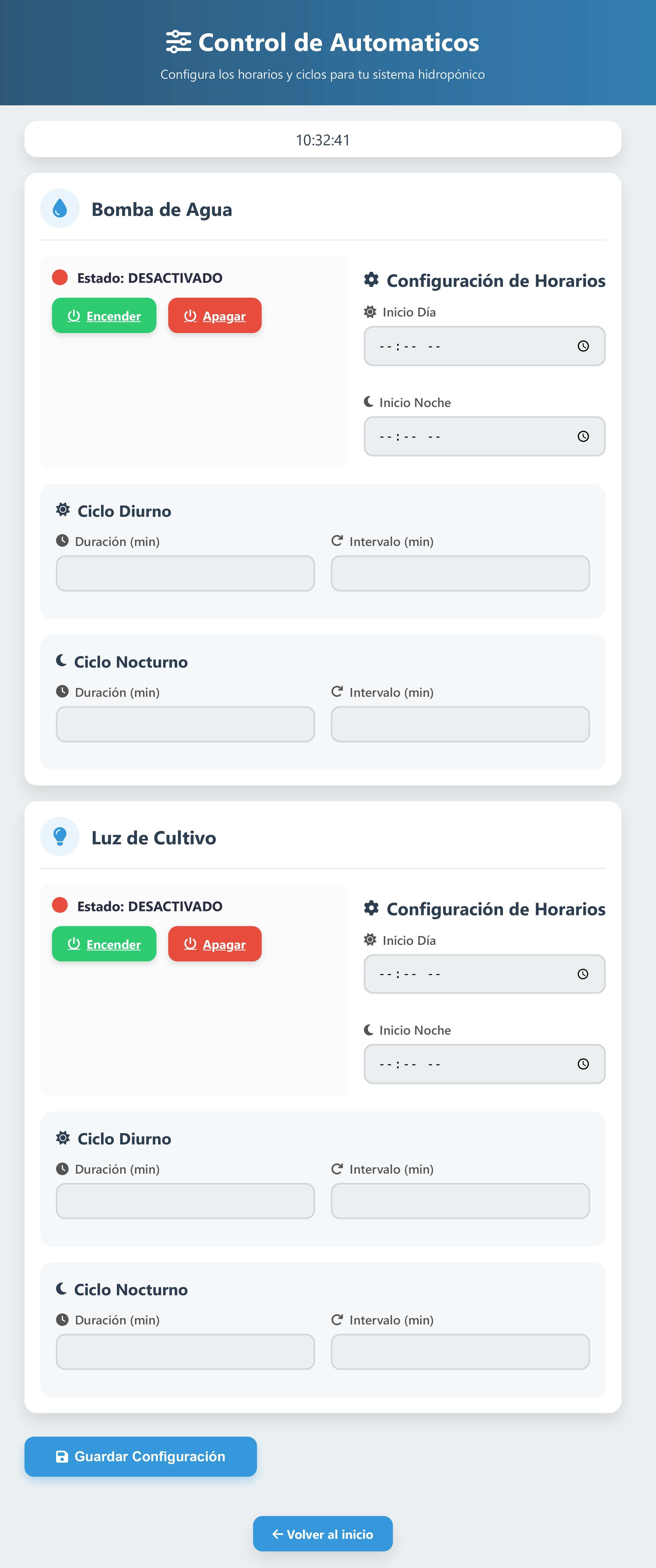 Captura de pantalla de la app - Configuración