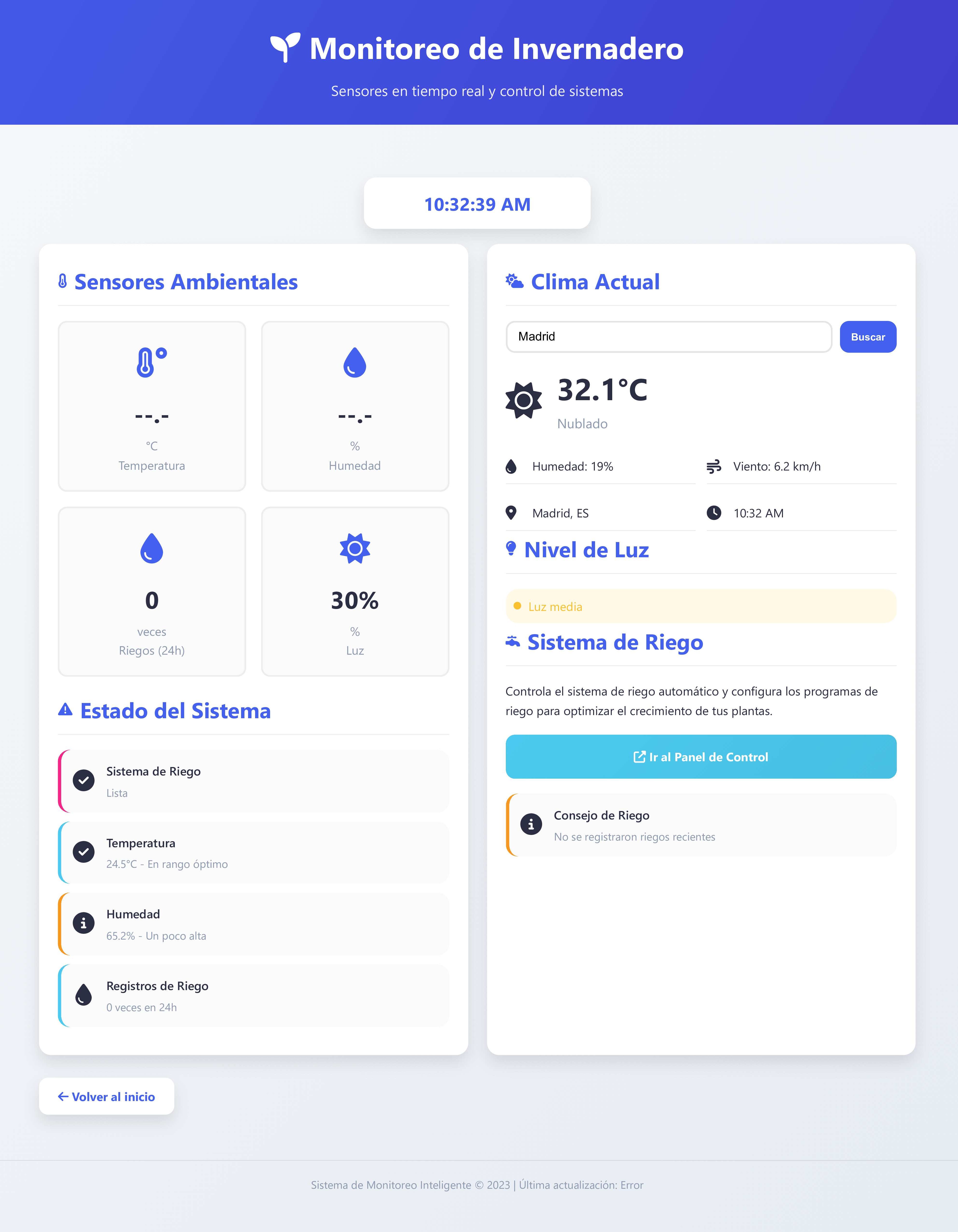Captura de pantalla de la app - Monitoreo en tiempo real
